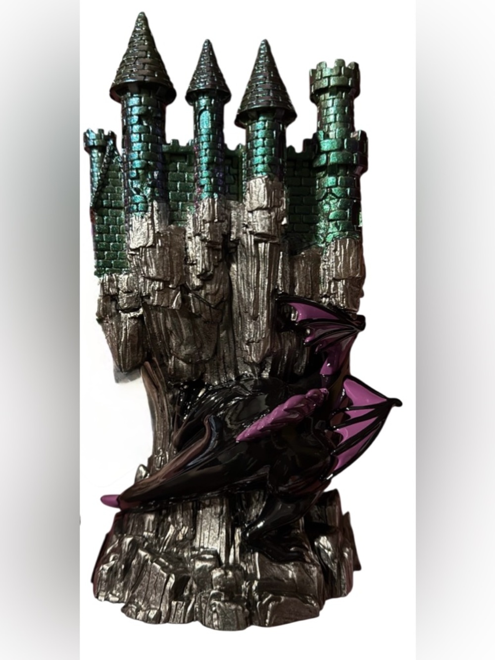 New Malificent Dragon Castle Pedestal for Bath & Body Works 3-wick candle - Picture 4 of 5